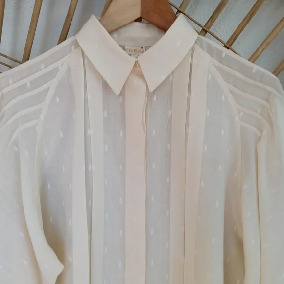 Vintage Geiger Of Austria Wool Blend Sheer Blouse - Picture 2 of 8